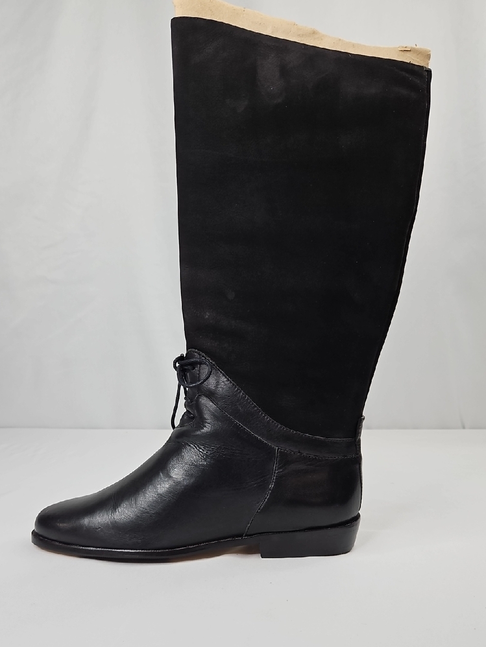 Scruples Black Leather &Suede Vintage Riding Boots 7.5